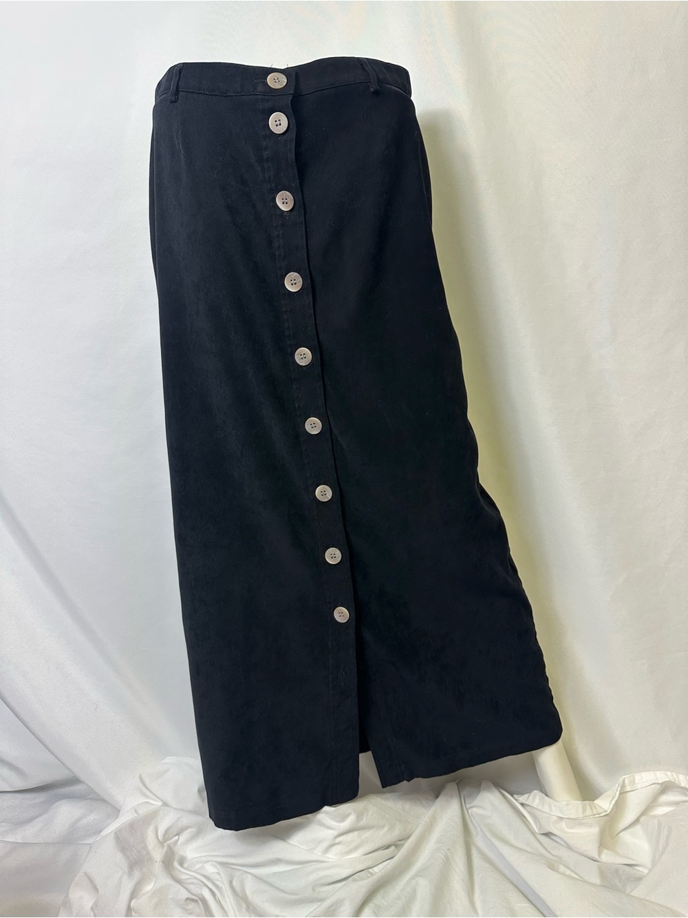 Christopher & Banks Black Button-Front Maxi Skirt